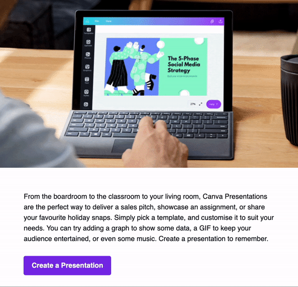 Example of Gif in email used by Canva Example of Gif in email used by Canva
