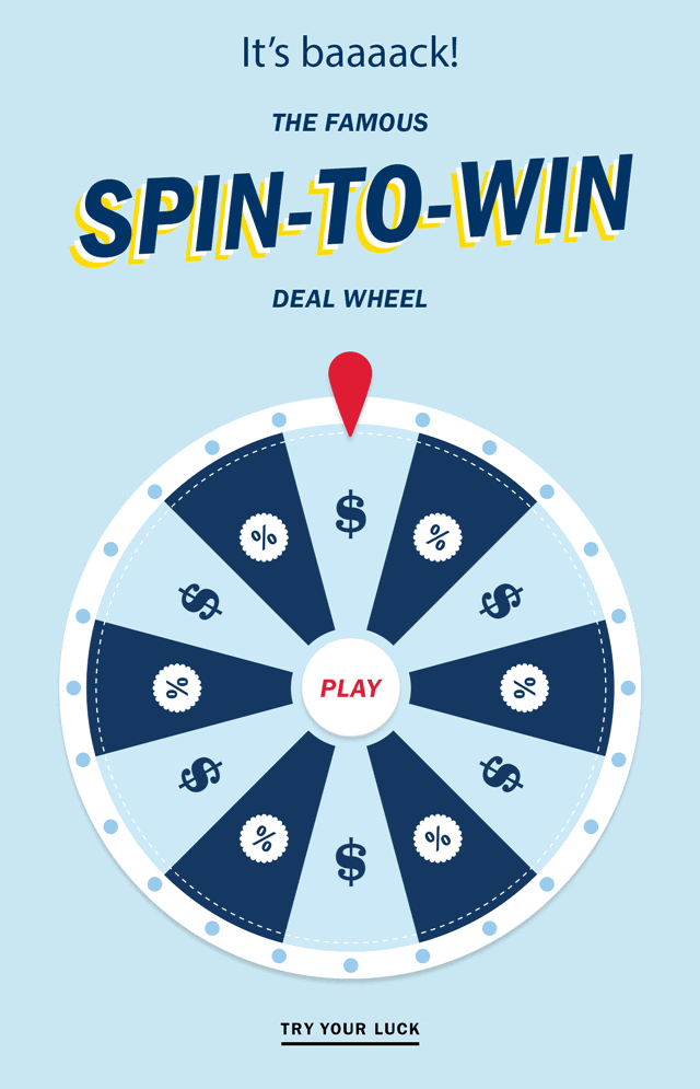 Example of a wheel of fortune email Example of a wheel of fortune email