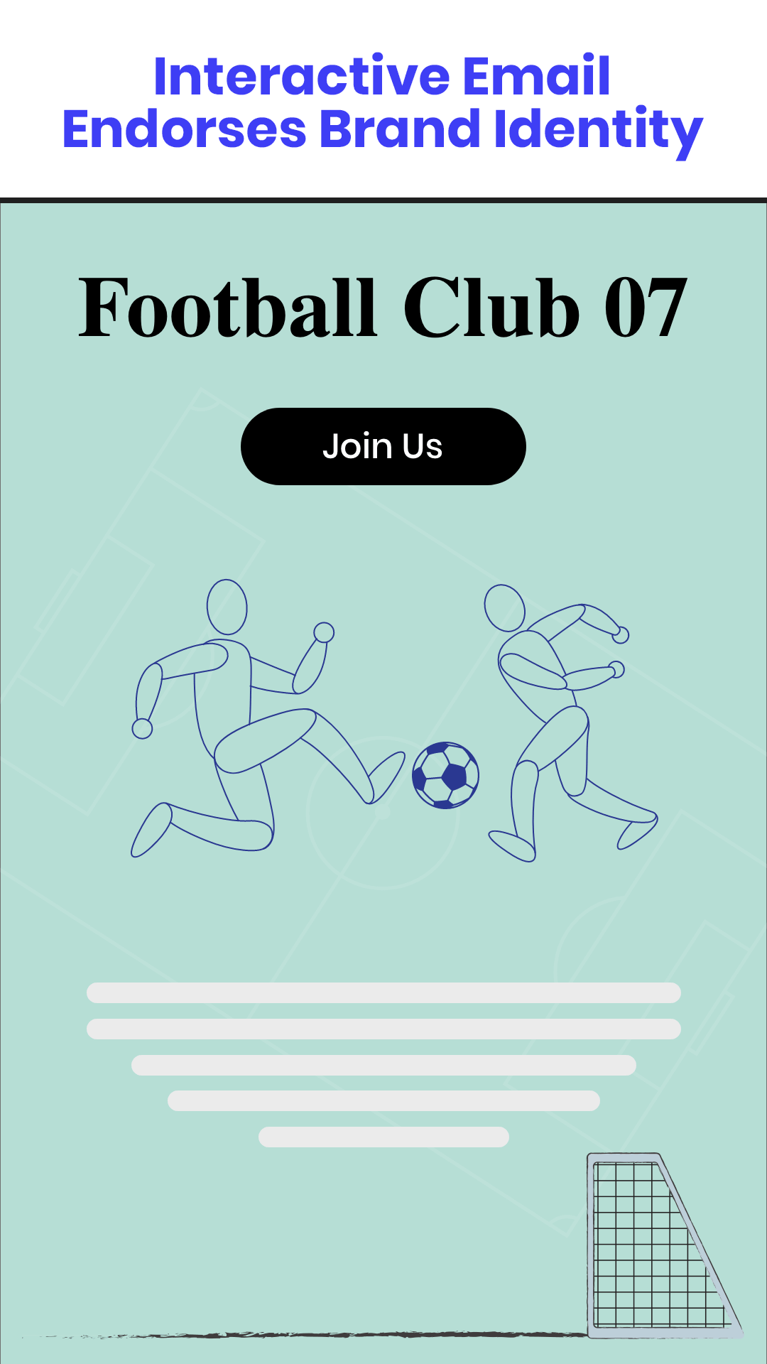 Interactive email example from a football club.