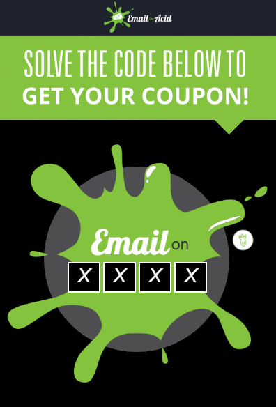 Gamification element email example from Email on Acid. Gamification element email example from Email on Acid.