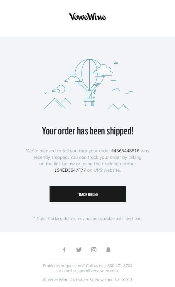 Minimalist email example from Verve Wine Minimalist email example from Verve Wine