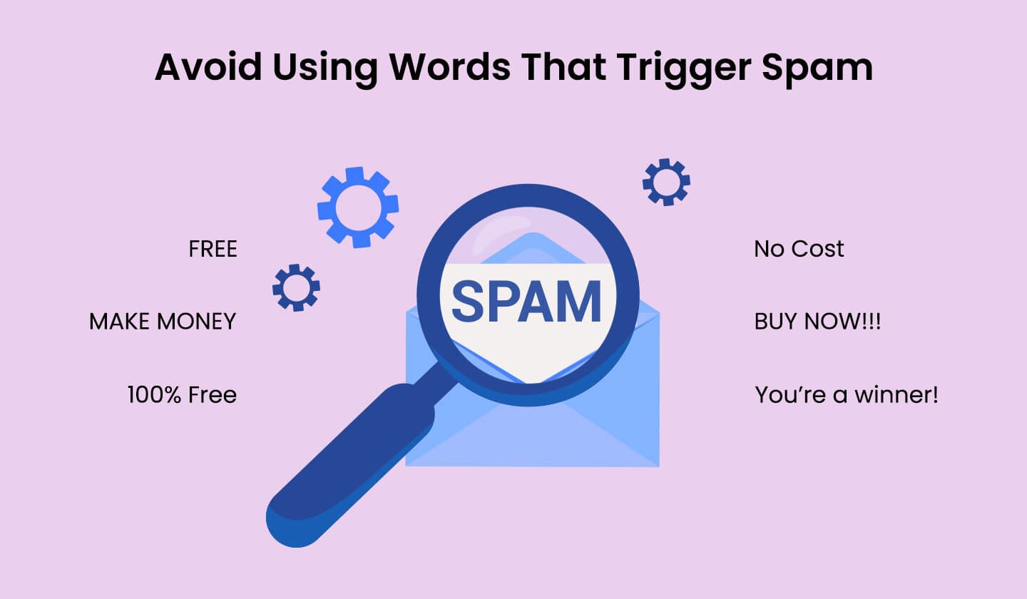Avoid using spam words in your email Avoid using spam words in your email