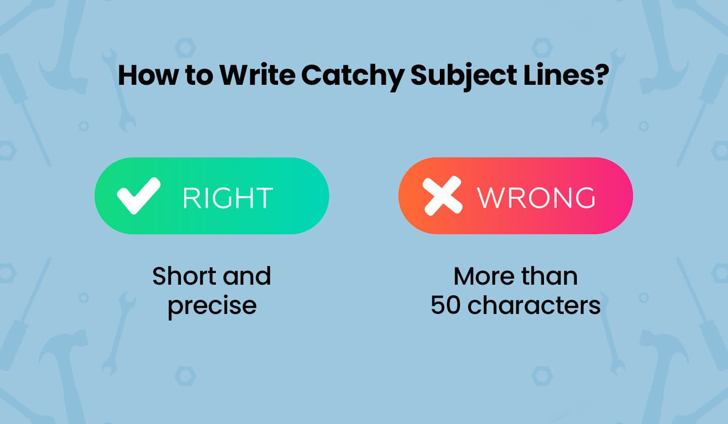 Write short and precise email subject lines instead of longer ones Write short and precise email subject lines instead of longer ones