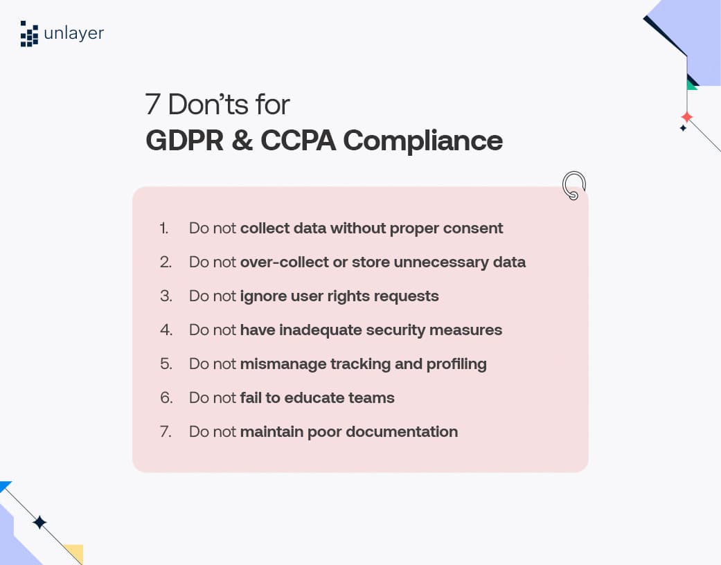 Seven don’ts for GDPR and CCPA compliance