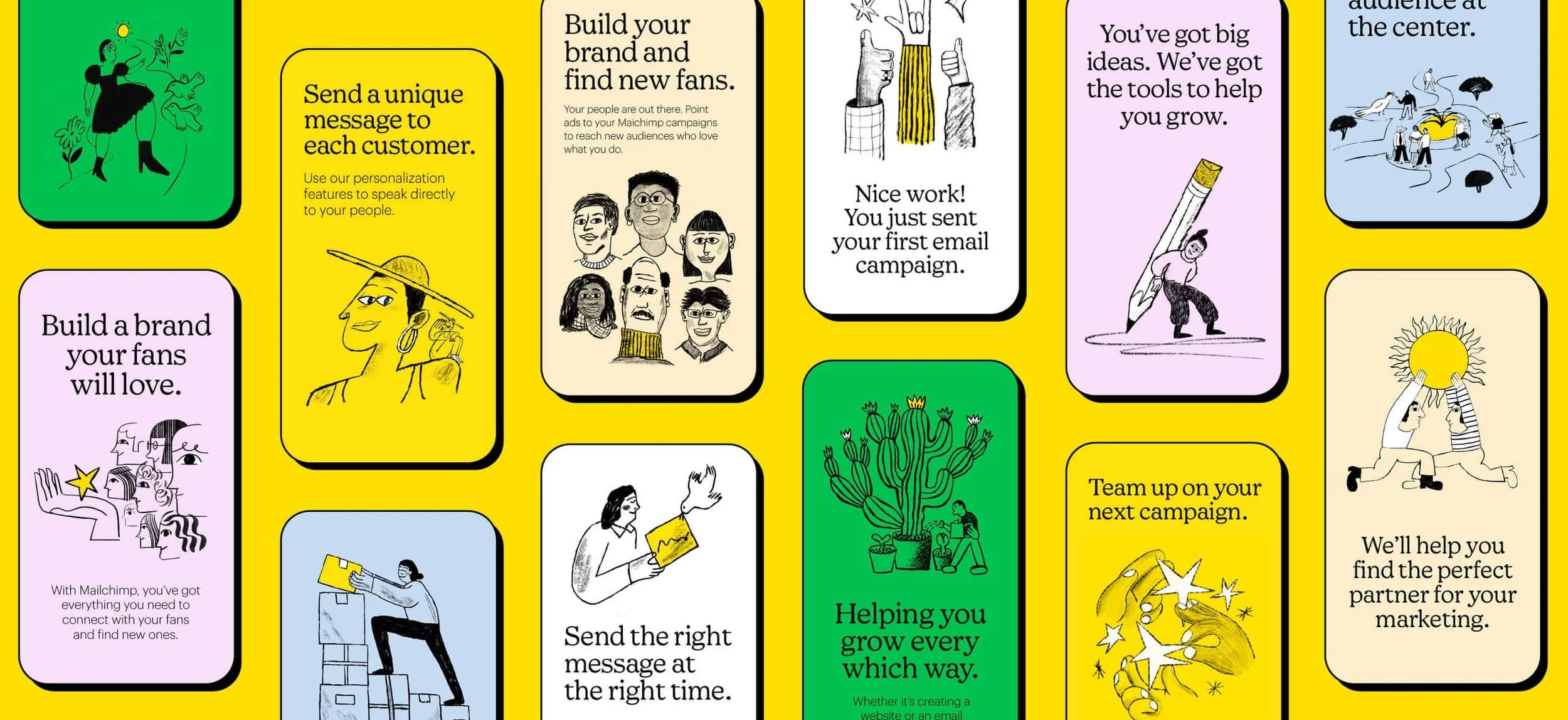Mailchimp’s illustrative style a core element of its brand.
