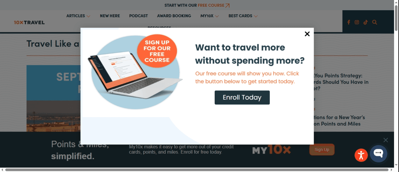 10X Travel website 10X Travel website