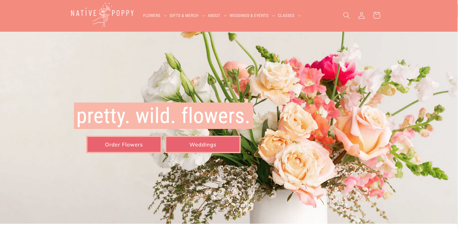 Landing page design example from Native Poppy Landing page design example from Native Poppy