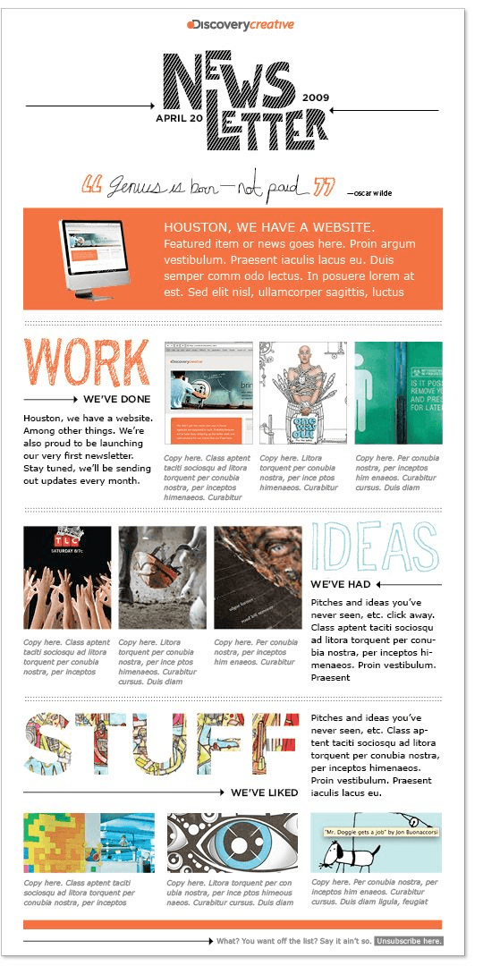 Email example from Discoverycreative Email example from Discoverycreative