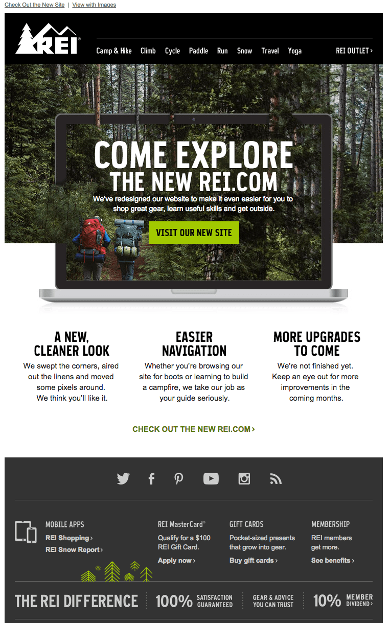 Email example from REI Email example from REI