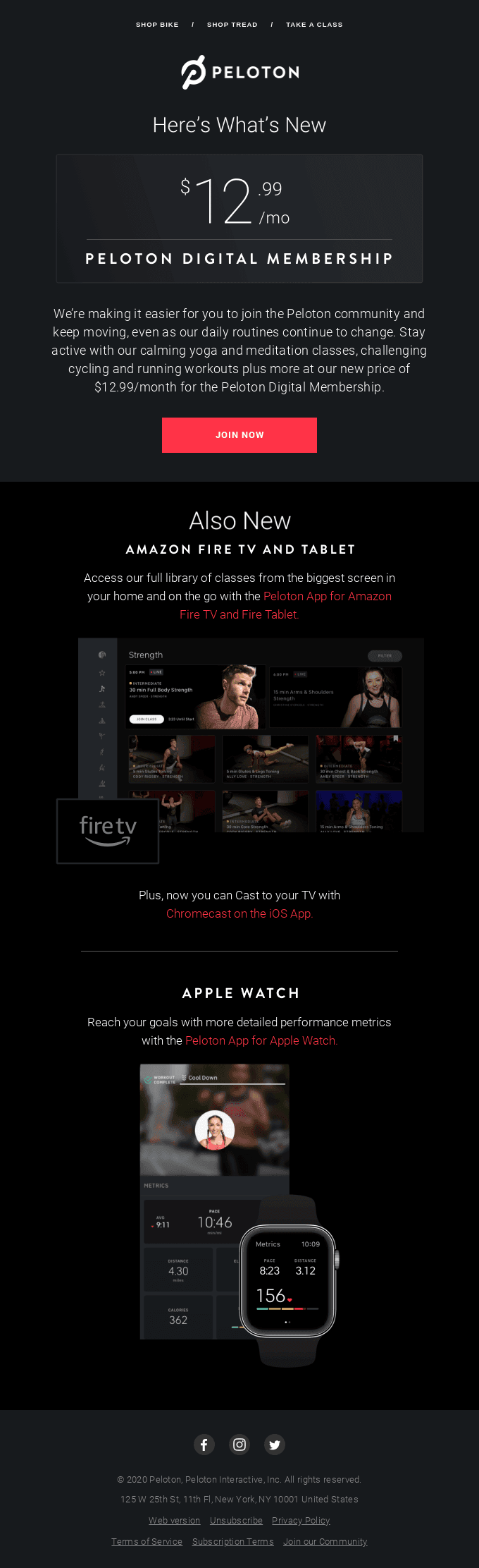 Offer email example from Peloton Offer email example from Peloton
