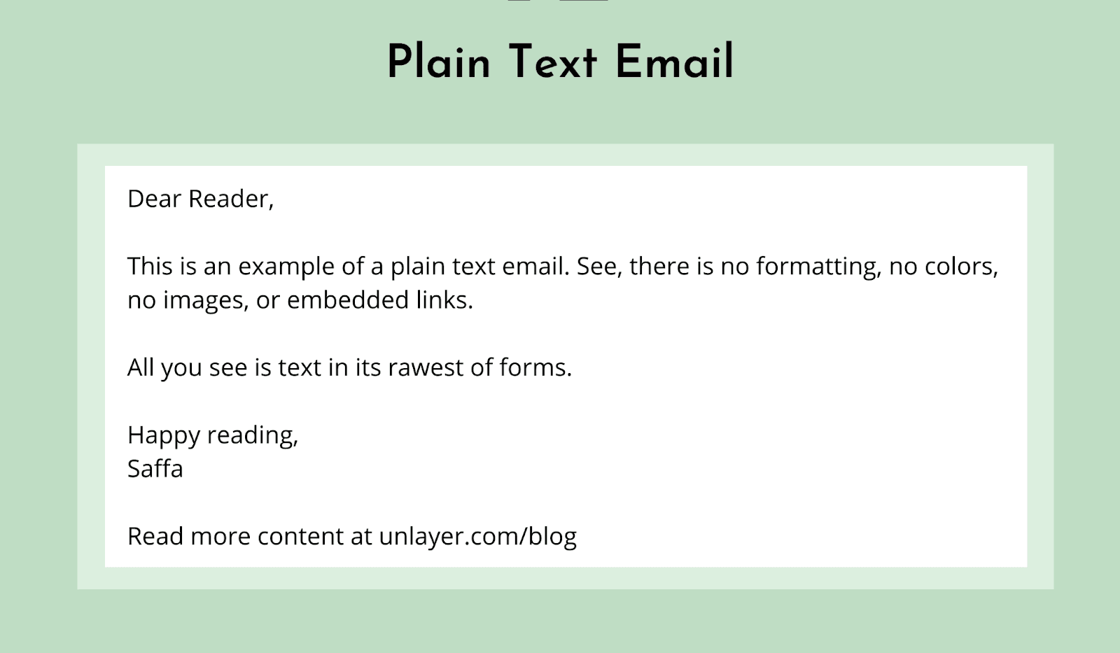 What does a Plain Text Email look like What does a Plain Text Email look like