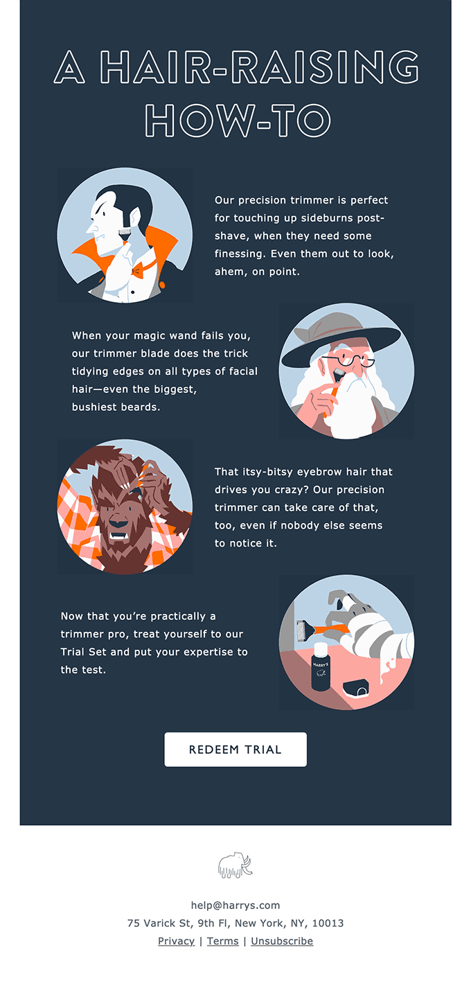 Halloween email example from Harry's Halloween email example from Harry's