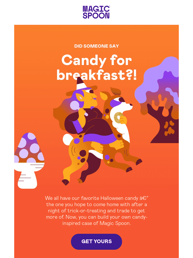Halloween email example from Magic Soon Halloween email example from Magic Soon