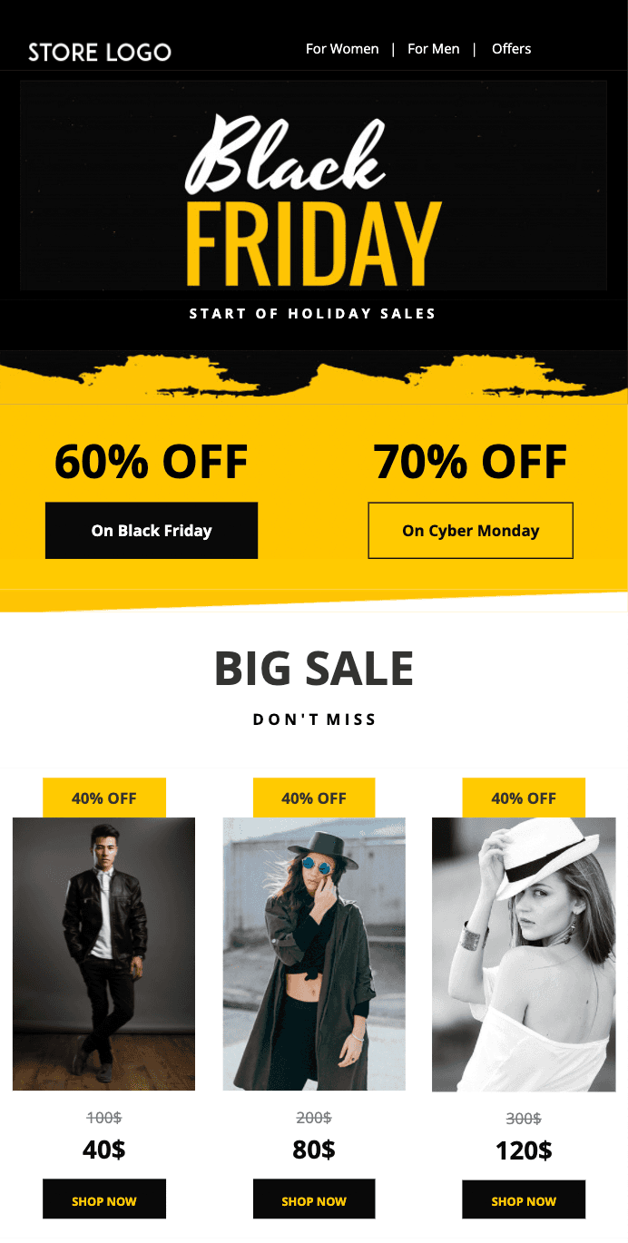 Black Friday email template Black Friday email template