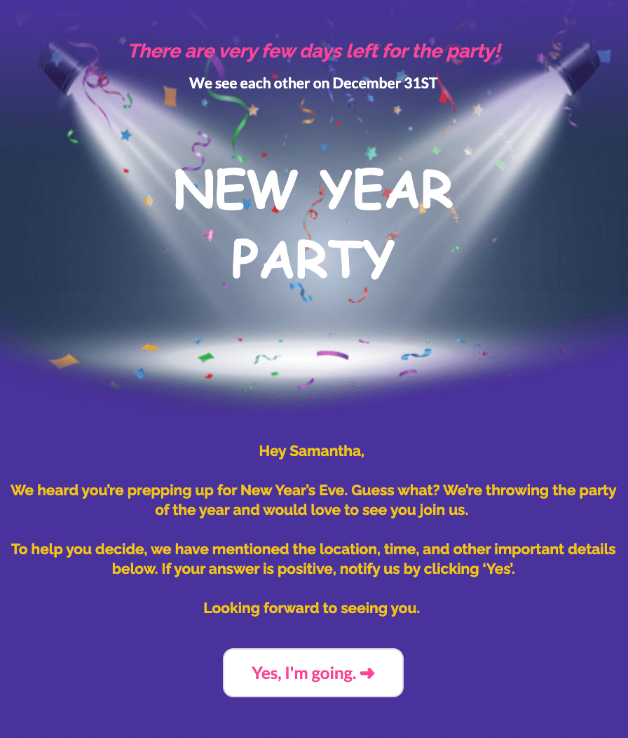 New Year email template New Year email template