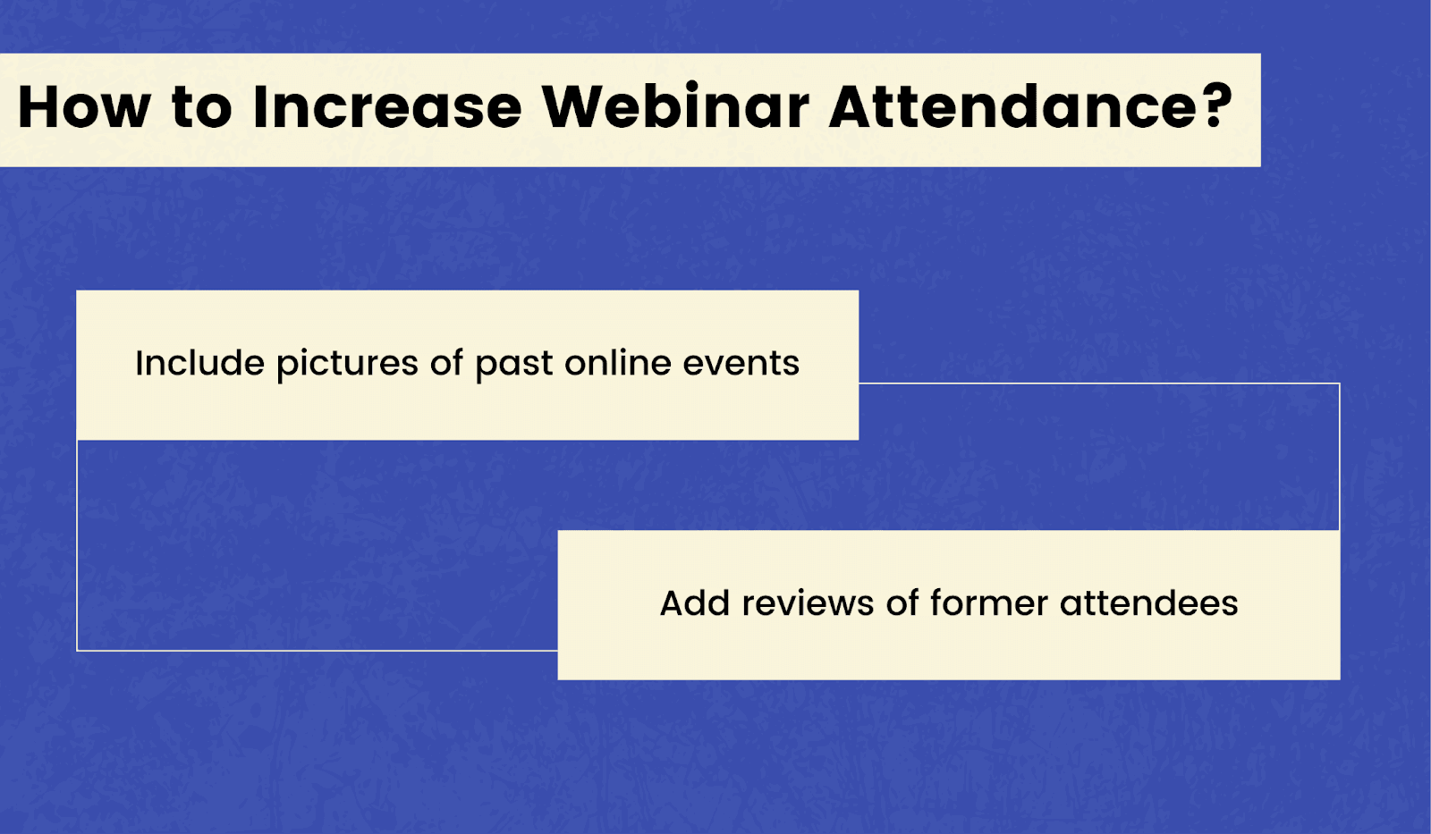 Highlight past webinars to increase attendance Highlight past webinars to increase attendance