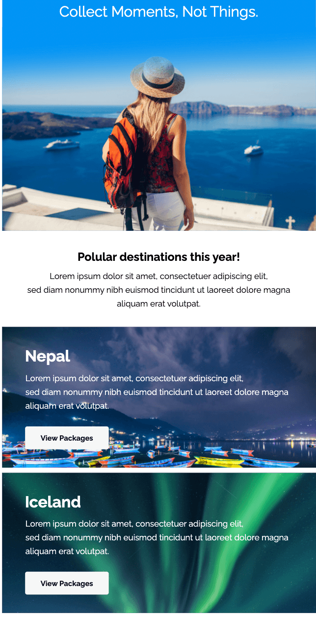 Newsletter email template for travel email marketing Newsletter email template for travel email marketing