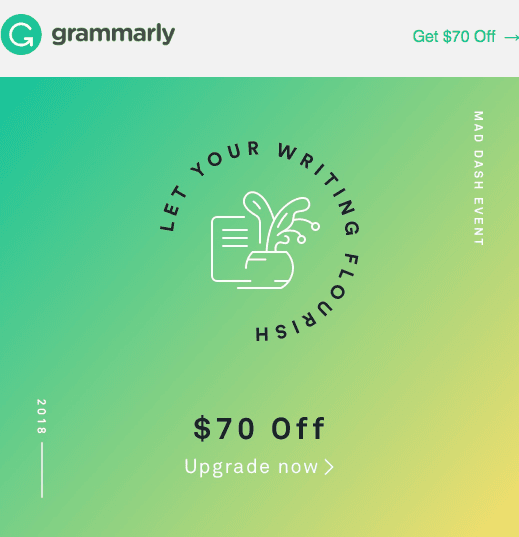 Email header with a promotional offer Email header with a promotional offer
