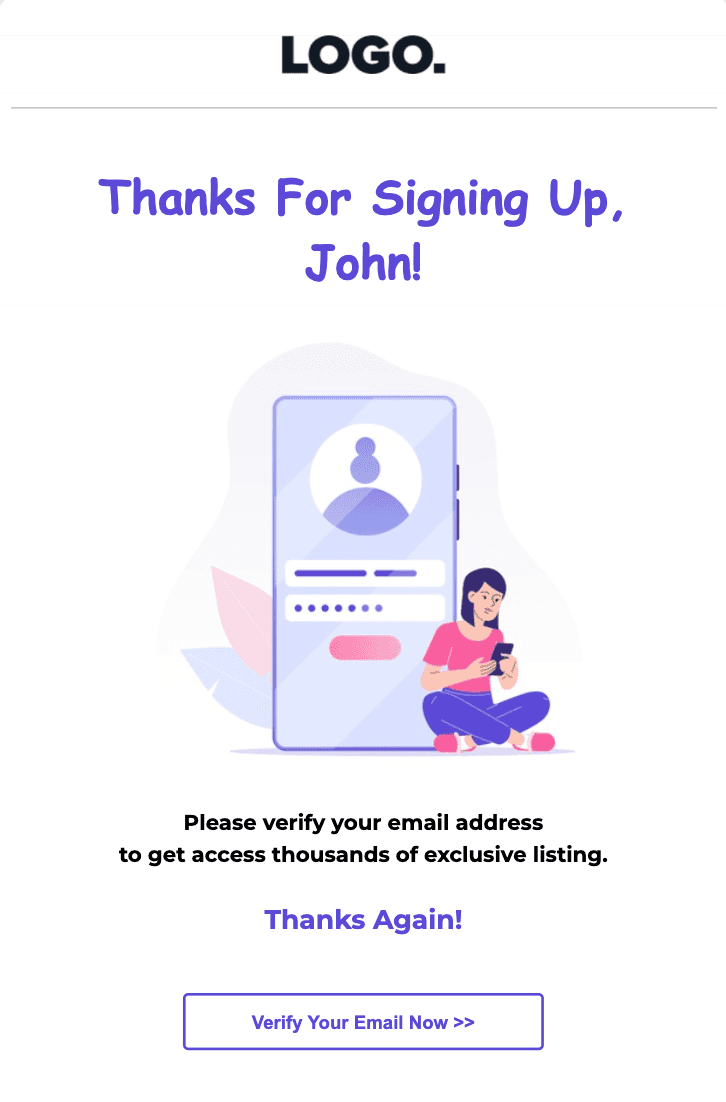 Minimalist email template from Unlayer Minimalist email template from Unlayer