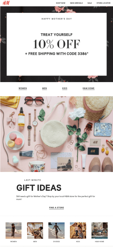 Mother’s Day email from H&M Mother’s Day email from H&M