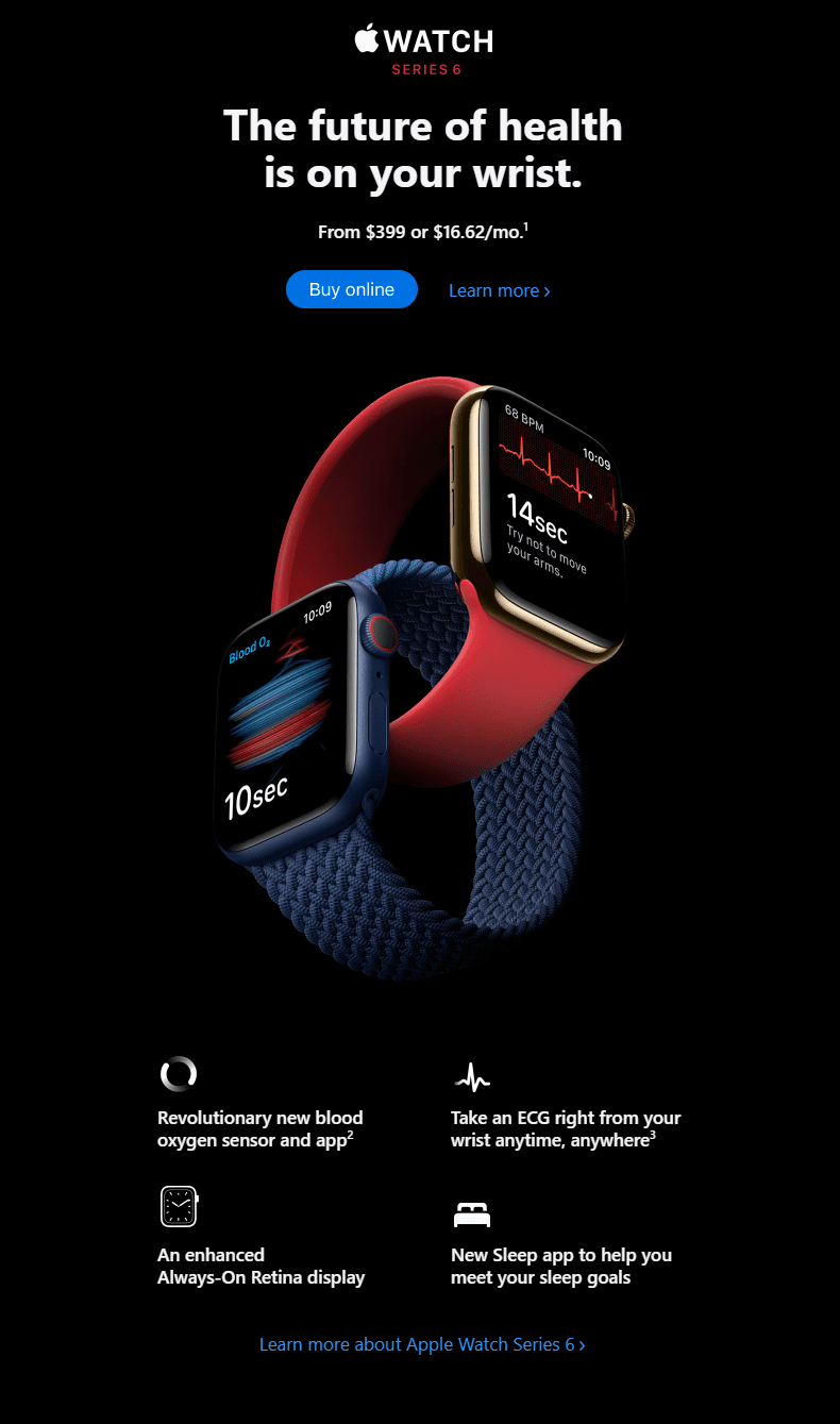 Example of a good branding email from Apple Example of a good branding email from Apple