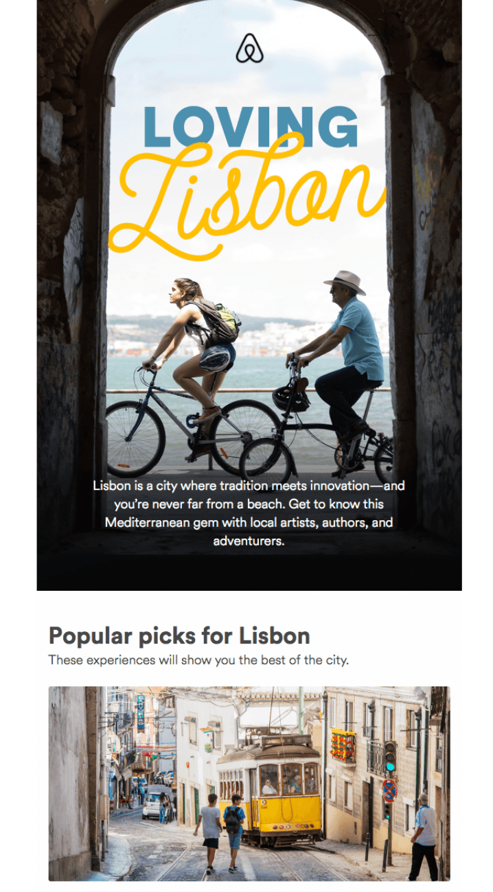 Dynamic email example from Airbnb Dynamic email example from Airbnb
