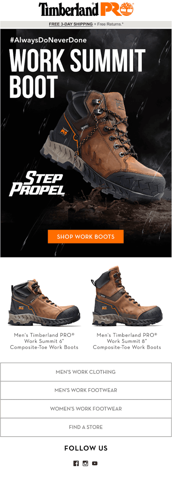 Dynamic email example from Timberland Dynamic email example from Timberland