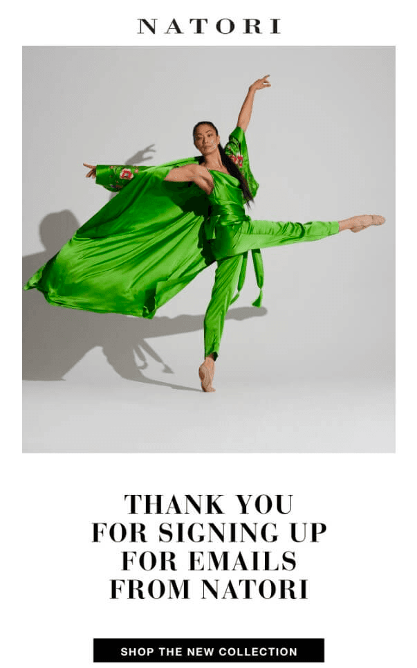 Welcome email example from Natori. Welcome email example from Natori.