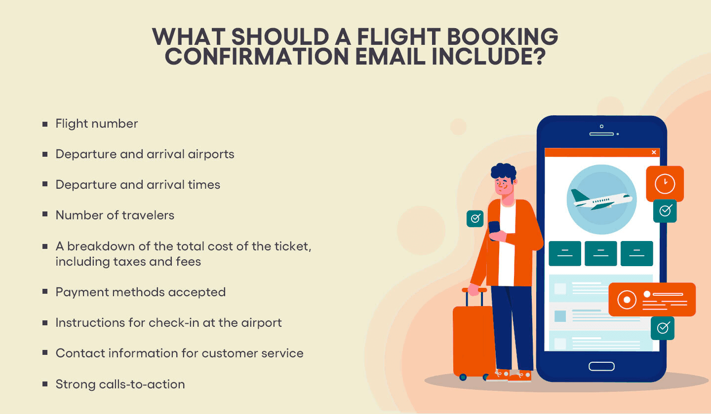 What should a flight booking confirmation email include? What should a flight booking confirmation email include?