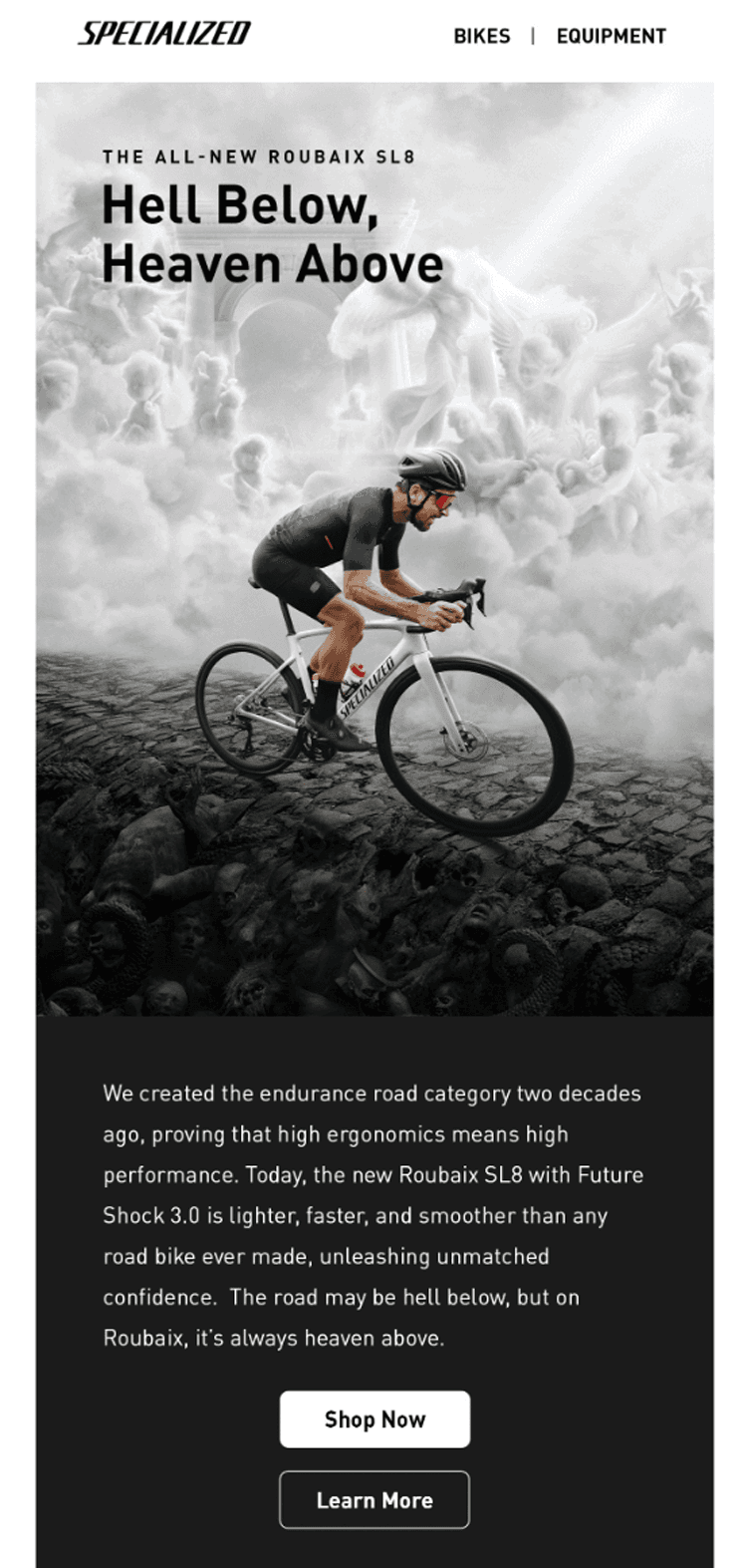 product launch email example by Specialized product launch email example by Specialized