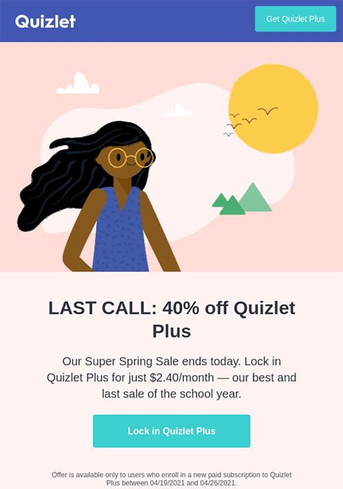 Last chance email example by Quizlet Last chance email example by Quizlet