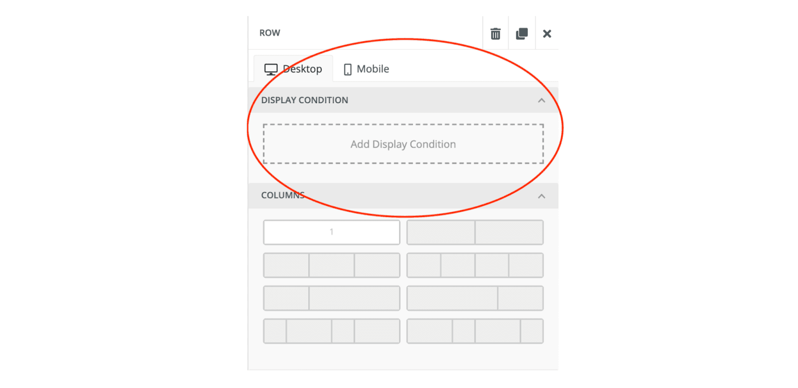 Image of Unlayer’s editor to set display conditions. Image of Unlayer’s editor to set display conditions.