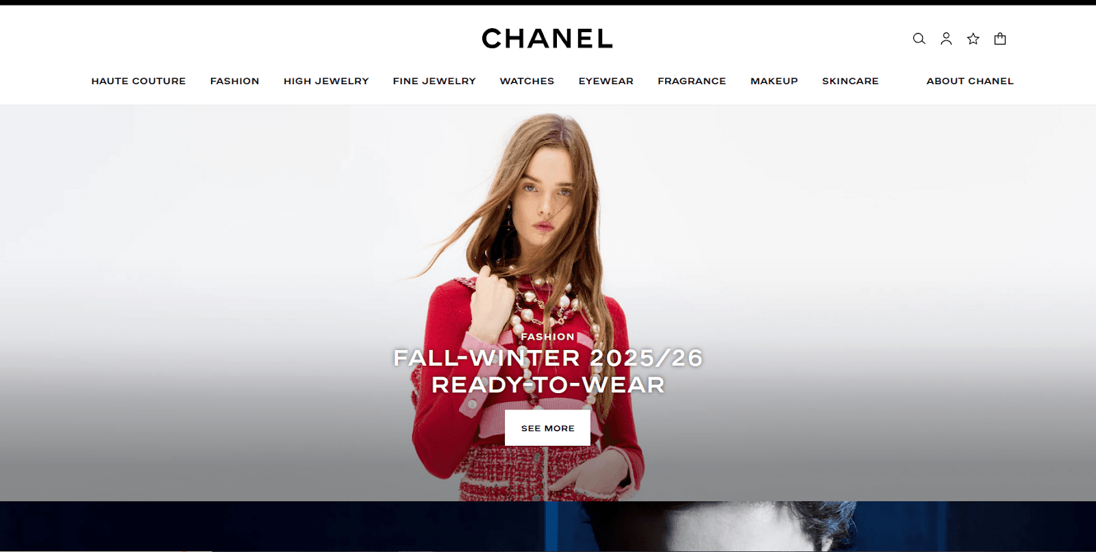 Landing page design examples from Chanel Landing page design examples from Chanel