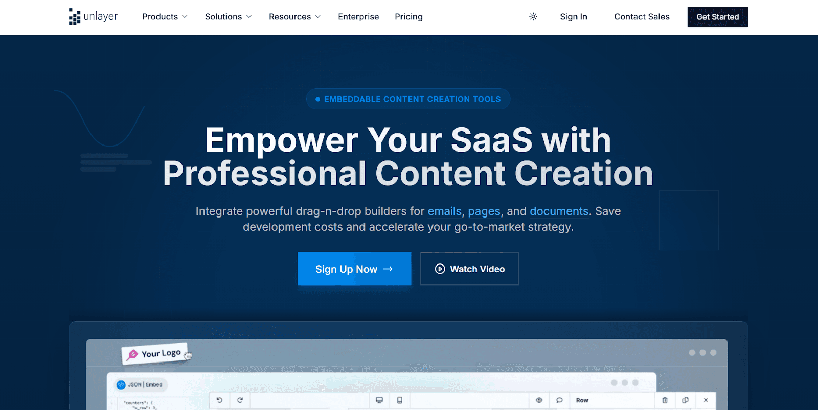 Unlayer embeddable content builder with drag-and-drop editor, white-label customization, responsive email and landing page templates, and API/SDK integration. Unlayer embeddable content builder with drag-and-drop editor, white-label customization, responsive email and landing page templates, and API/SDK integration.