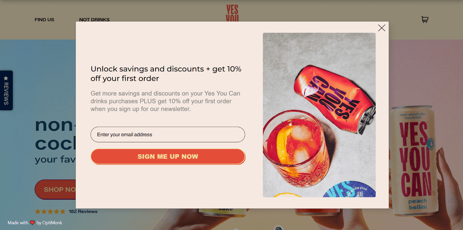 Yes You Can Drinks website Yes You Can Drinks website
