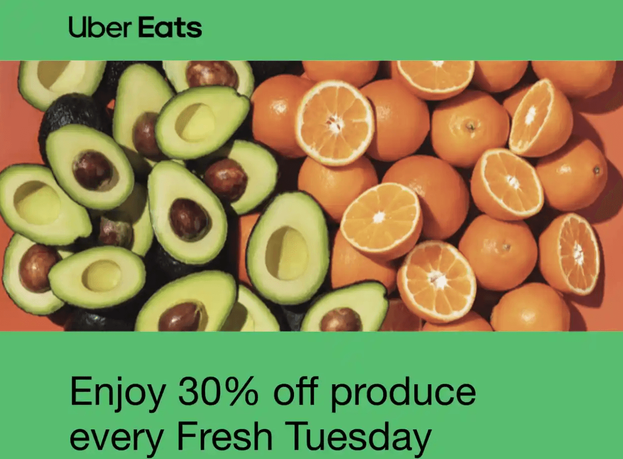 Email banner by Uber Eats