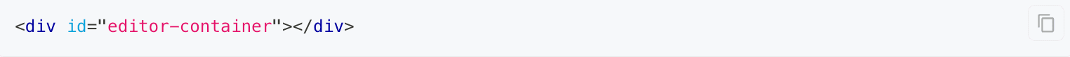 Unlayer’s blank div code snippet.