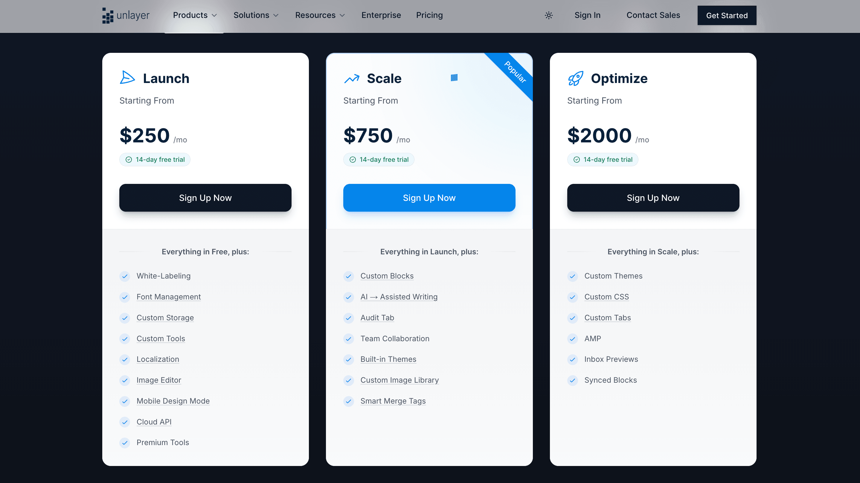 Unlayer’s Self-Serve plans. Unlayer’s Self-Serve plans.