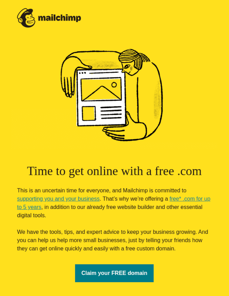 Mailchimp’s brand consistent email example. Mailchimp’s brand consistent email example.