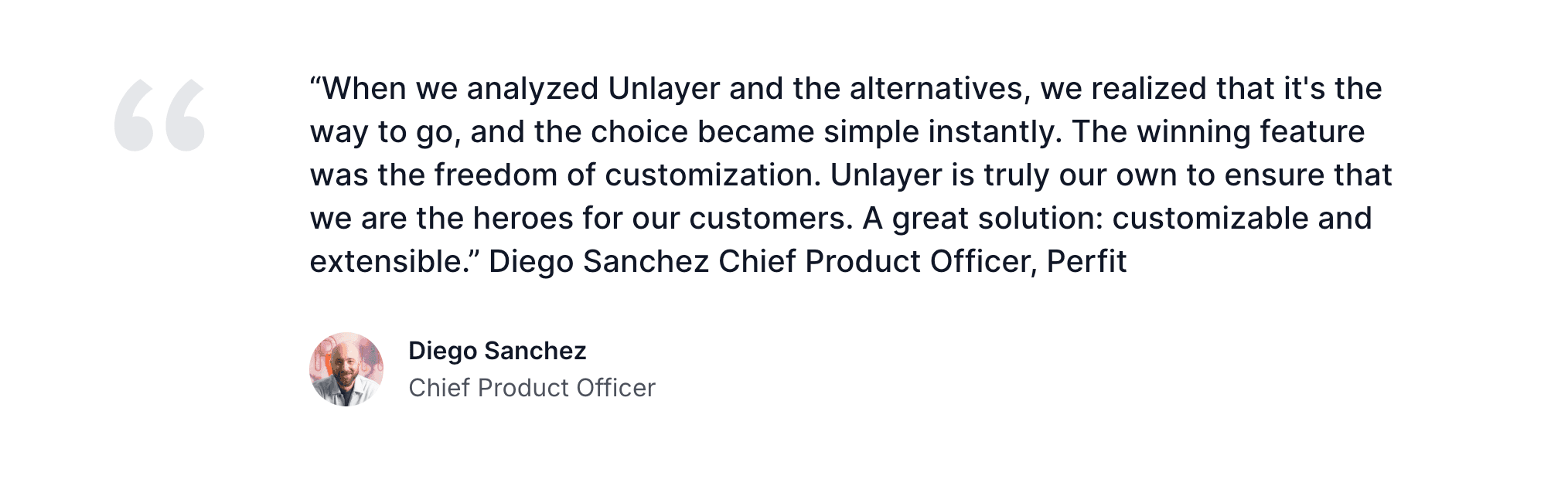 Perfit’s Chief Product Officer’s testimonial Perfit’s Chief Product Officer’s testimonial