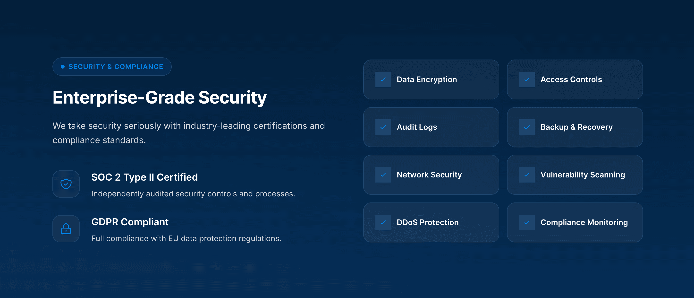 Enterprise-grade security features of Unlayer.